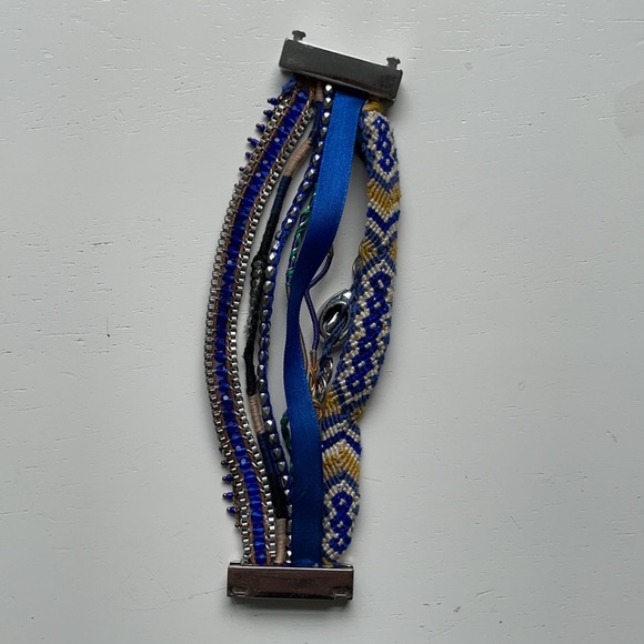 Hipanema Blue Magnetic Cuff 9 Strand Bracelet 7” - Picture 4 of 5